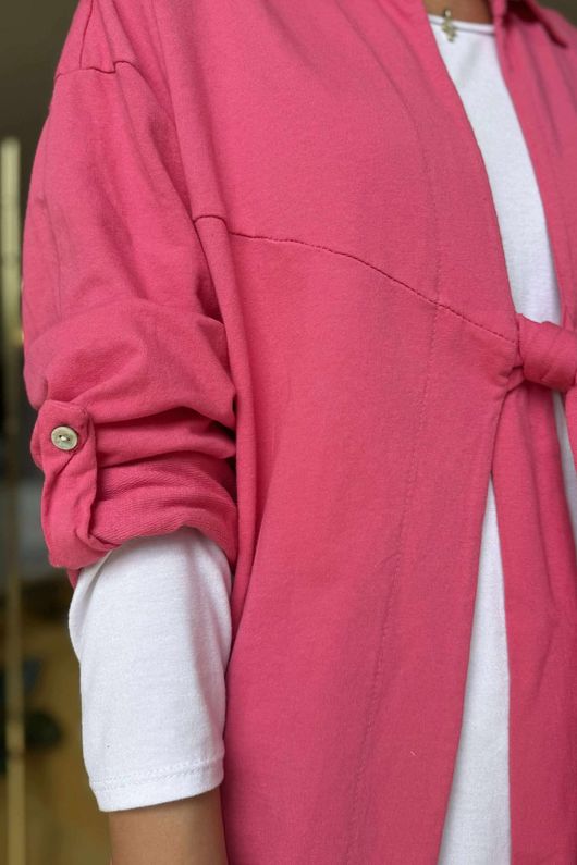 Made in Italy Salt Tie Front Jacket Raspberry /3 = ~